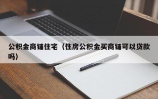 公积金商铺住宅（住房公积金买商铺可以贷款吗）